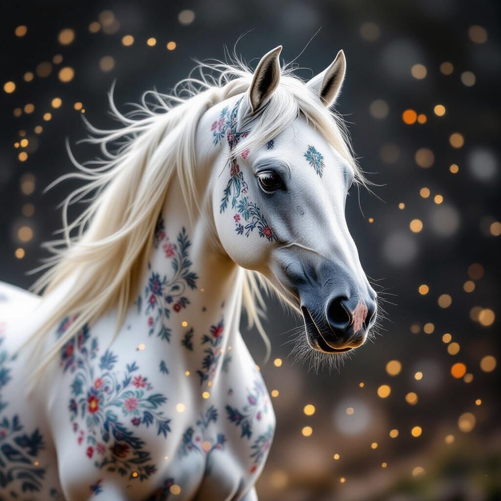 white Arabian horse