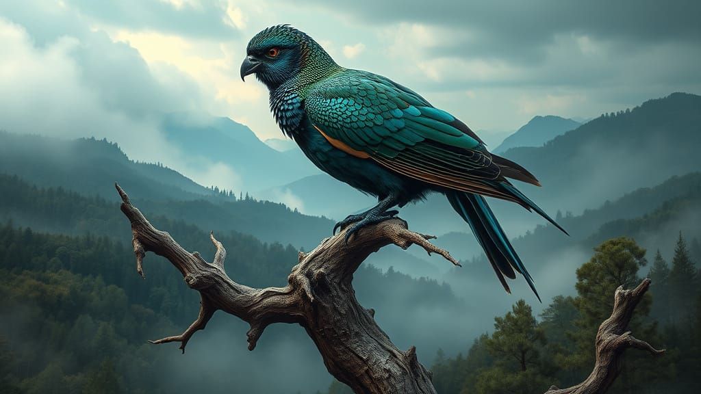 Hungarian Turul Bird Majestic in Mythic Landscape