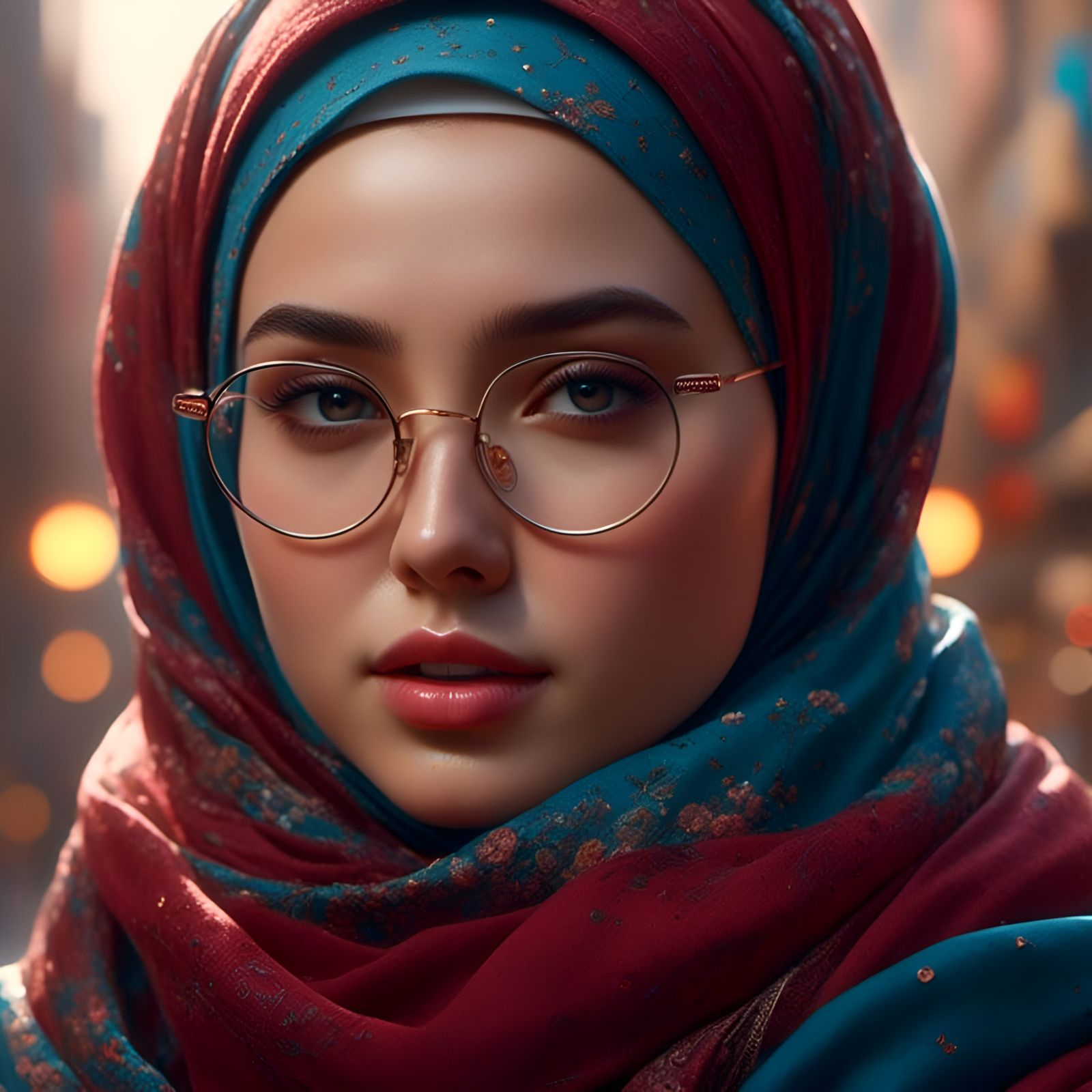 Cute Muslim Woman with Hijab Portrait