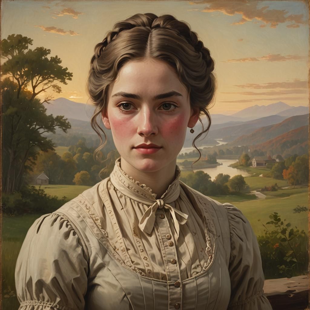 American Realism Portrait: Deborah Albee in 1850s Style