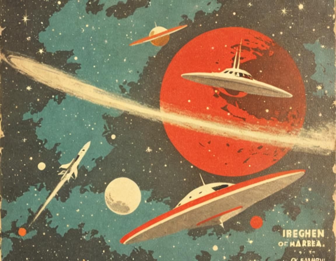 mid-century space graphic art