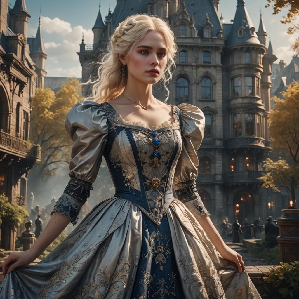 Victorian Blonde in Detailed Fantasy Art