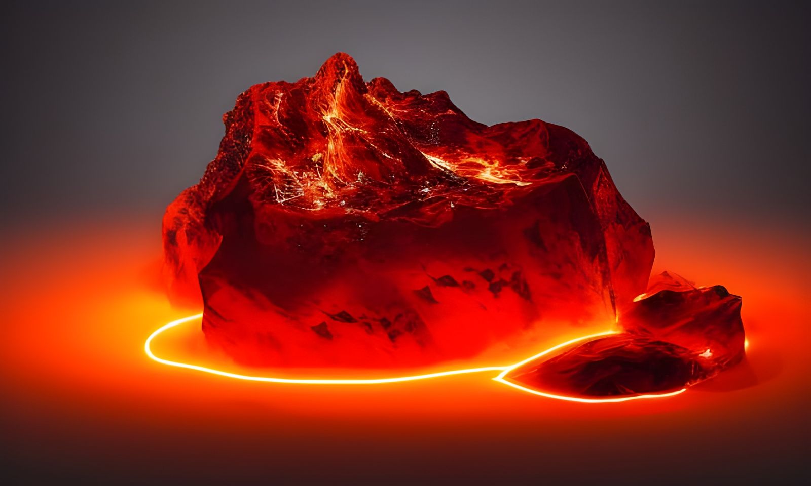 Blood-Red Philosopher's Stone in Molten Gold River