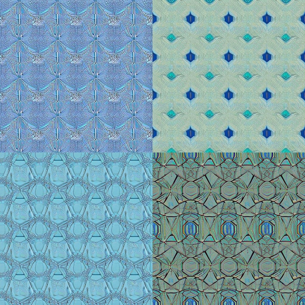 Seamless Tesseract Pattern in Geometric Style