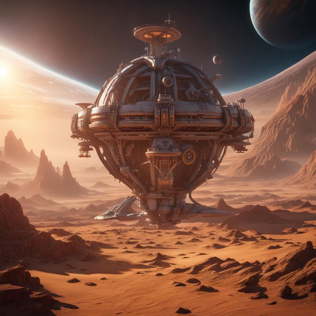 Desert Planet Space Station: Matte Painting