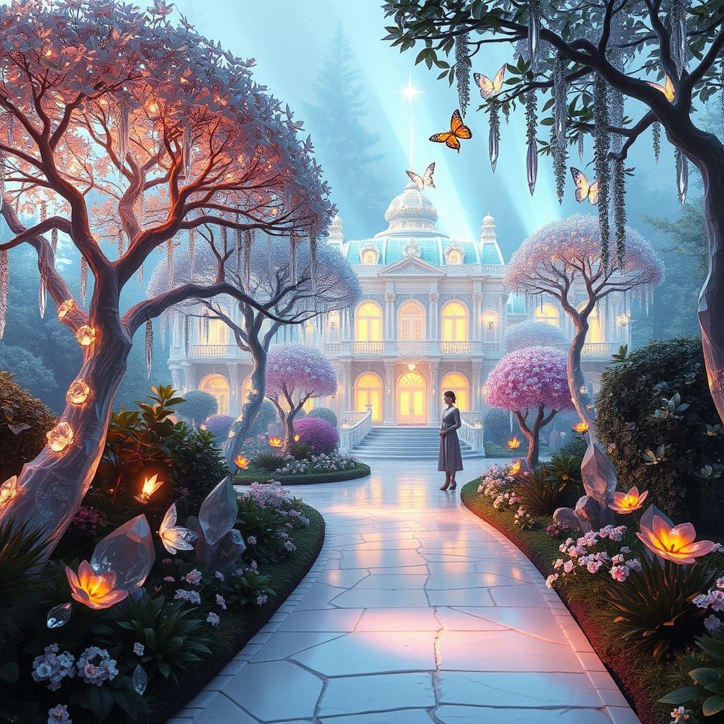 Diamond Crystal Botanical Garden in Futuristic Style