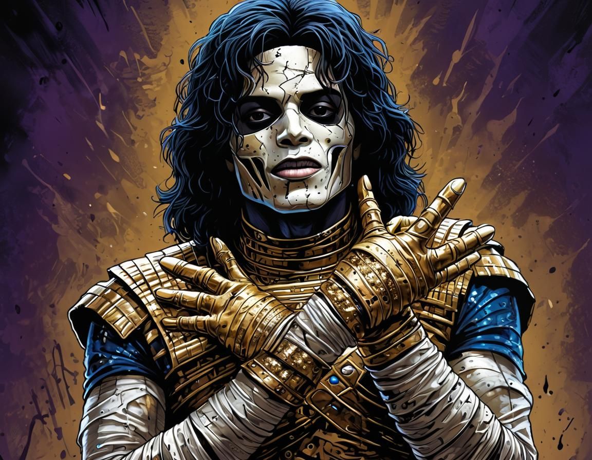 Michael Jackson as The Mummy in Comic Book Art