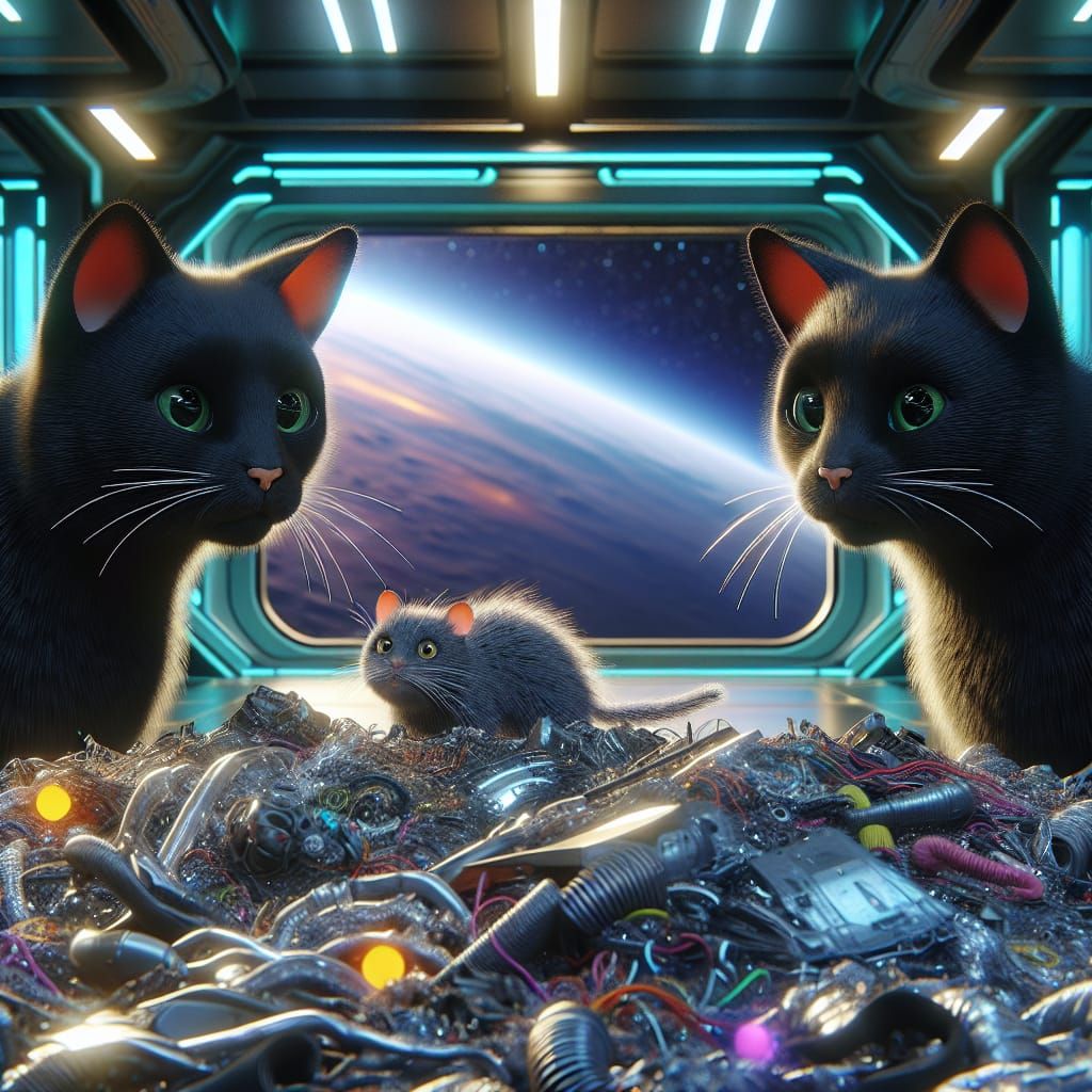 Black Cats Discover a Strange Creature in Space