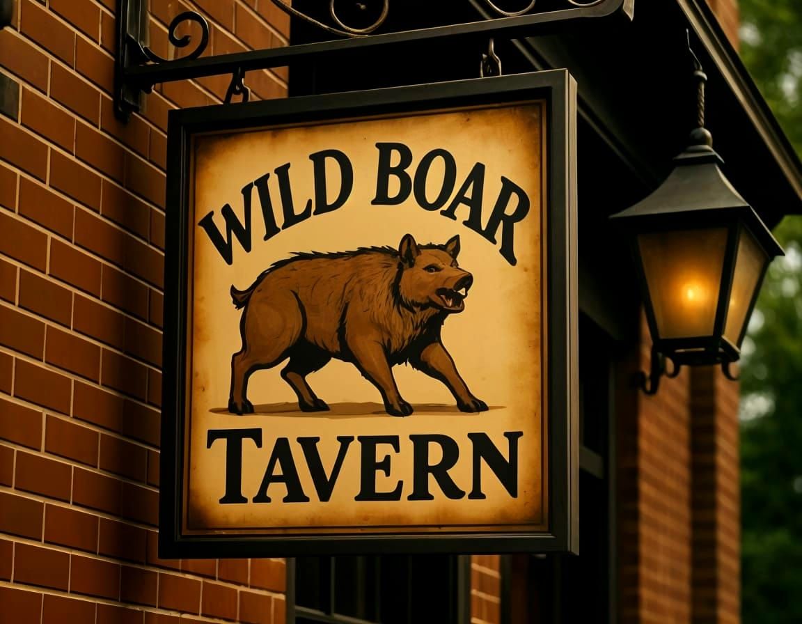 Nostalgic Vintage Tavern Sign: Wild Boar Tavern