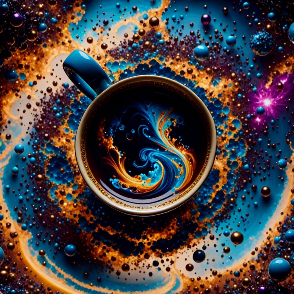 Coffee Cup in Purple Fantasy Style