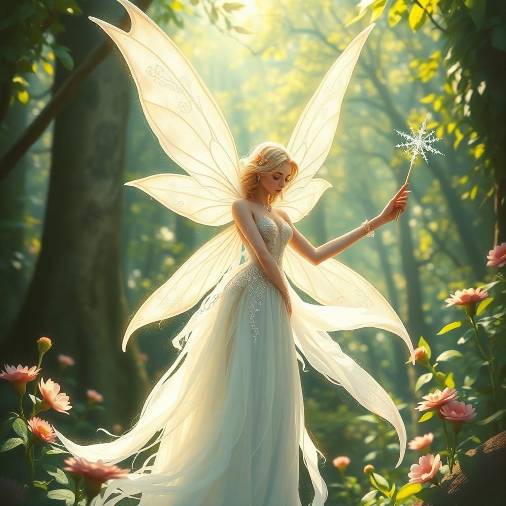 Enchanted Fairy in Whimsical Forest Realm