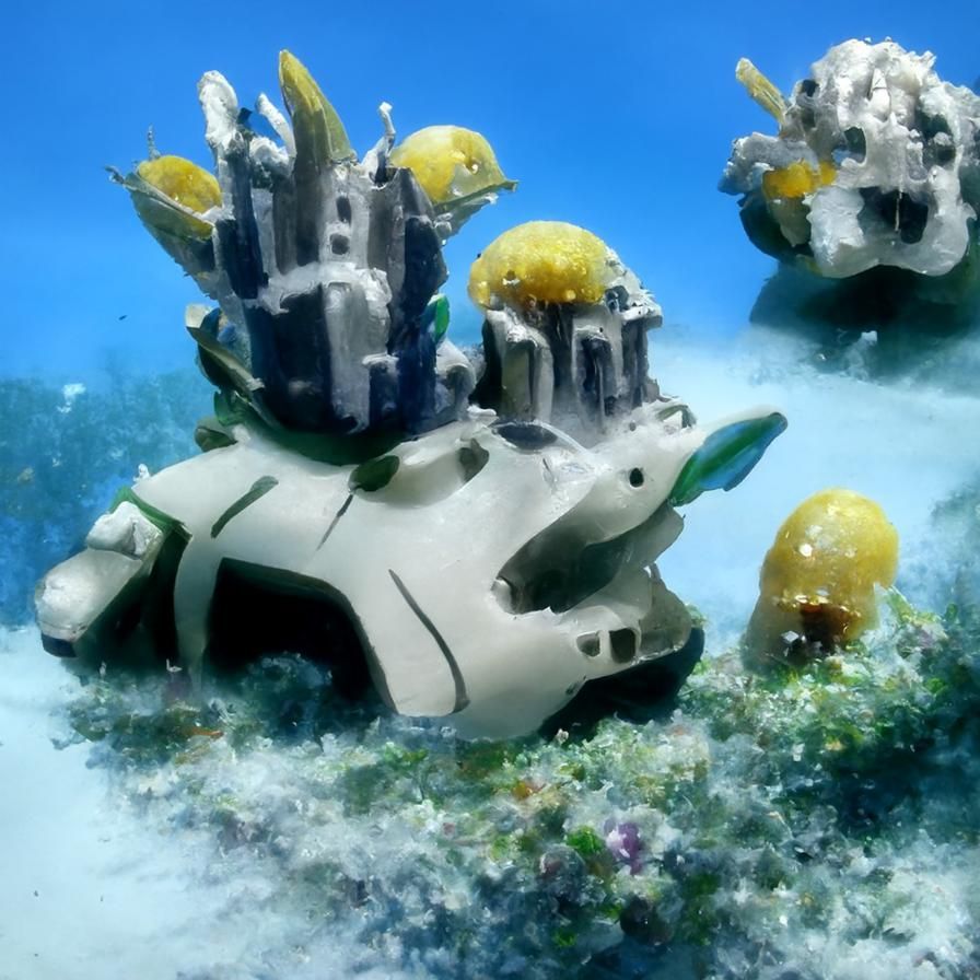 Futuristic Underwater City with Sea Slugs