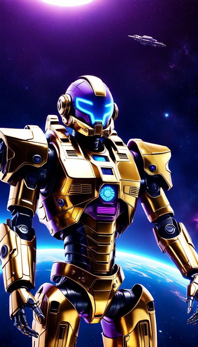 Mecha Space Traveler on Distant Planet