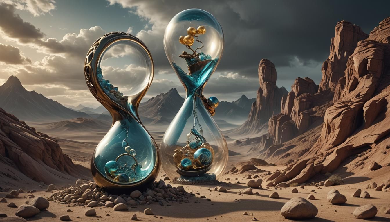 Klein Bottle Hourglass Warps Reality: Digital Matte Painting