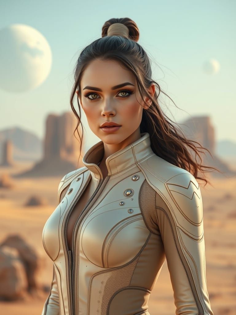Futuristic Desert Queen in Sci-Fi Fashion