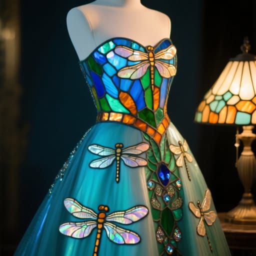 Classic Tiffany dragonfly design as dress