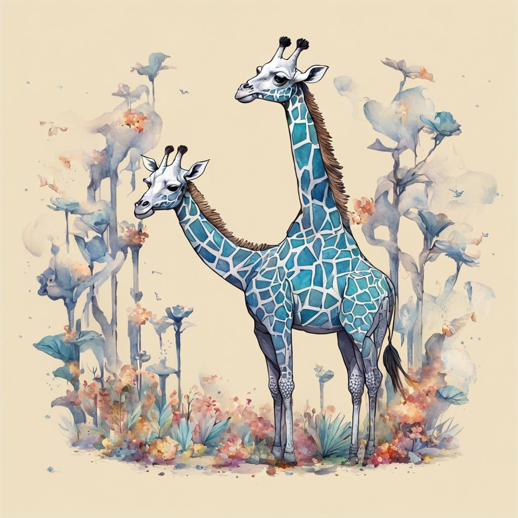 Arcane Giraffe: A Vibrant Digital Painting