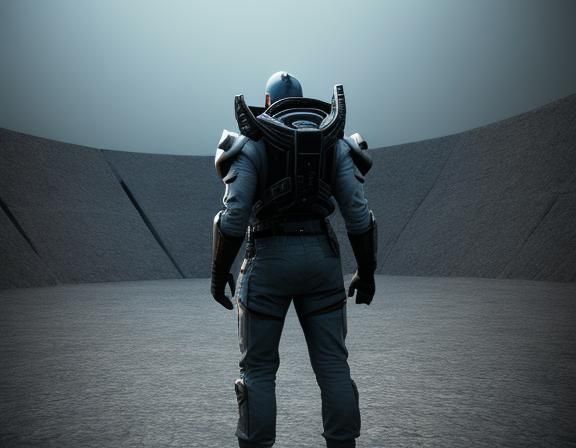 Cerebropunk Superhuman in Combat Arena: Digital Comic Art