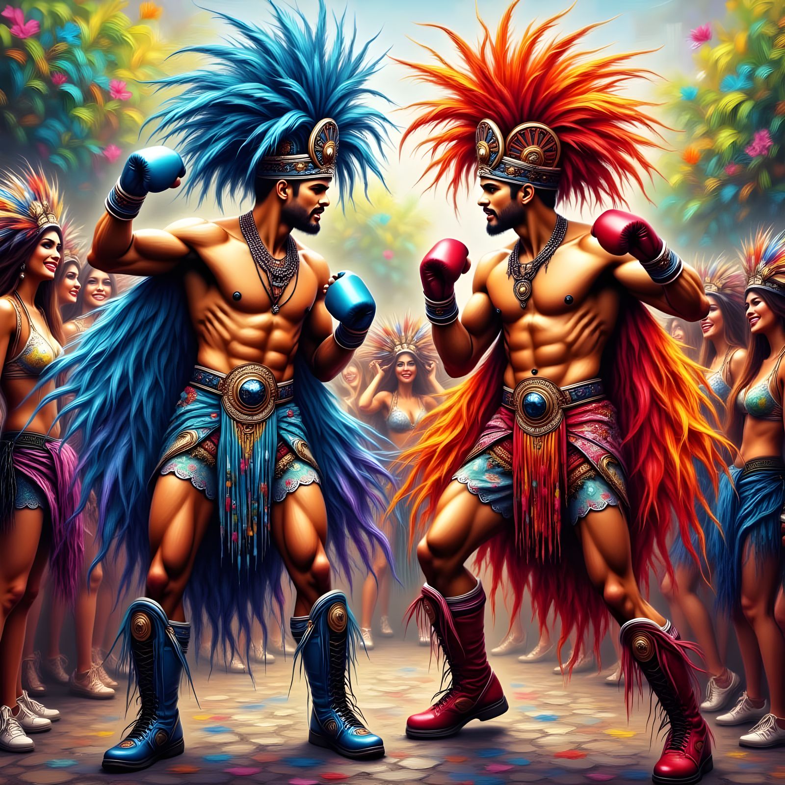 Vibrant Carnival Boxers in Rio