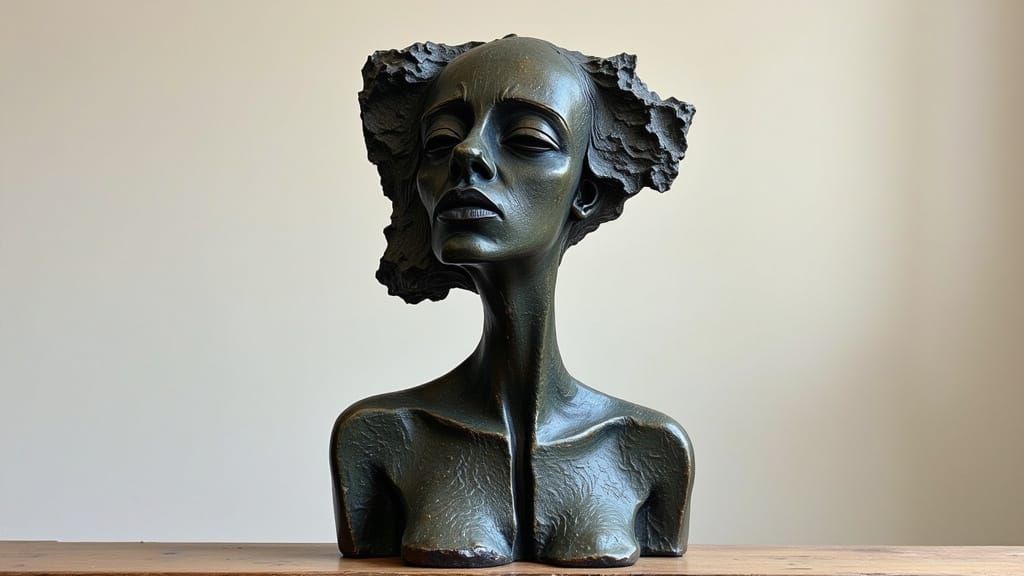 Elongated Bronze Sculpture in Giacometti Style