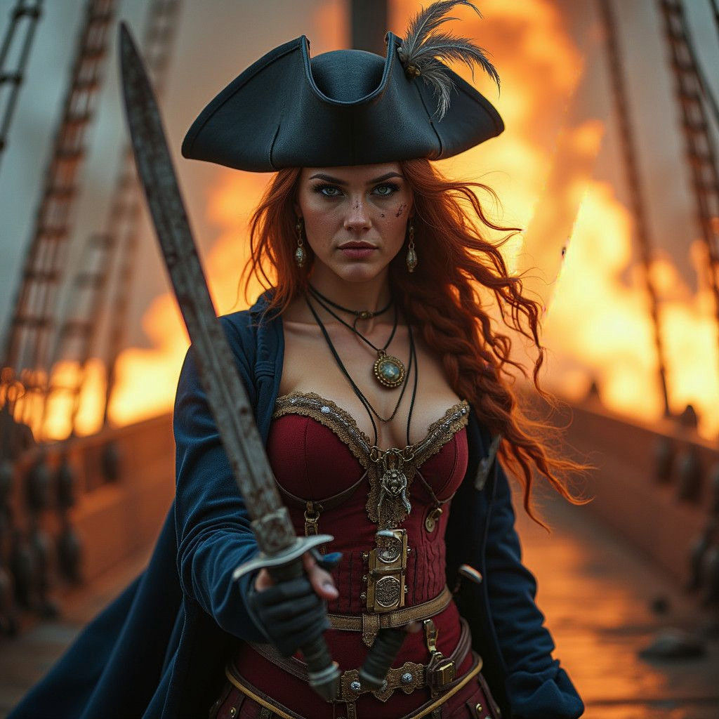 Pirate Captain Rhea "Steelheart" Morgan on Warship