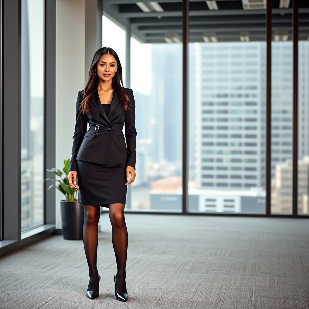 Elegant Bolivian Woman in Modern Office Setting