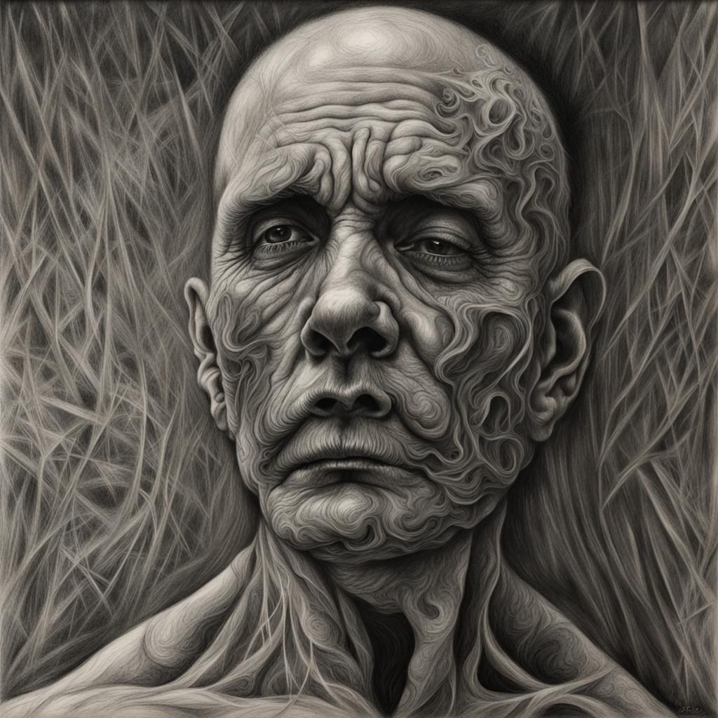 Detailed Charcoal Drawing of Relapse