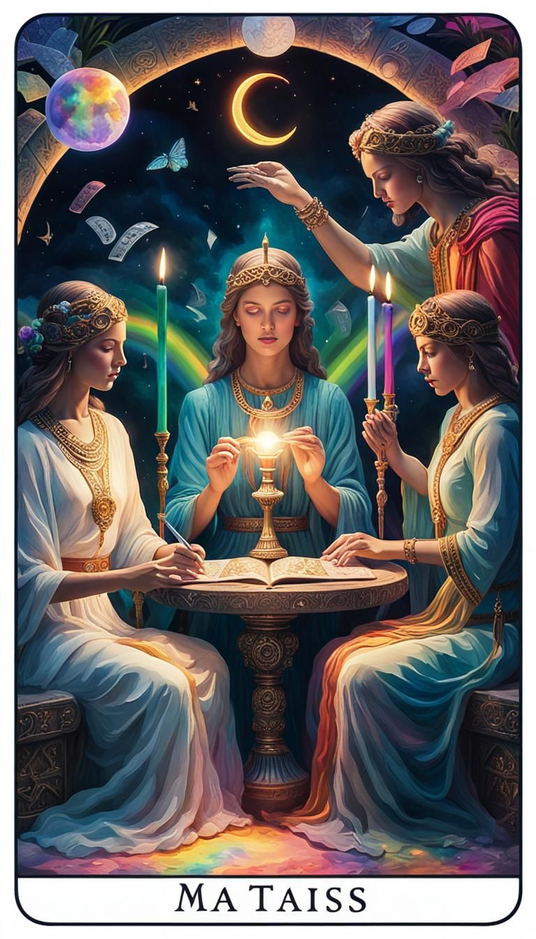 Mystical Hand Writes Destiny in Watercolor Style