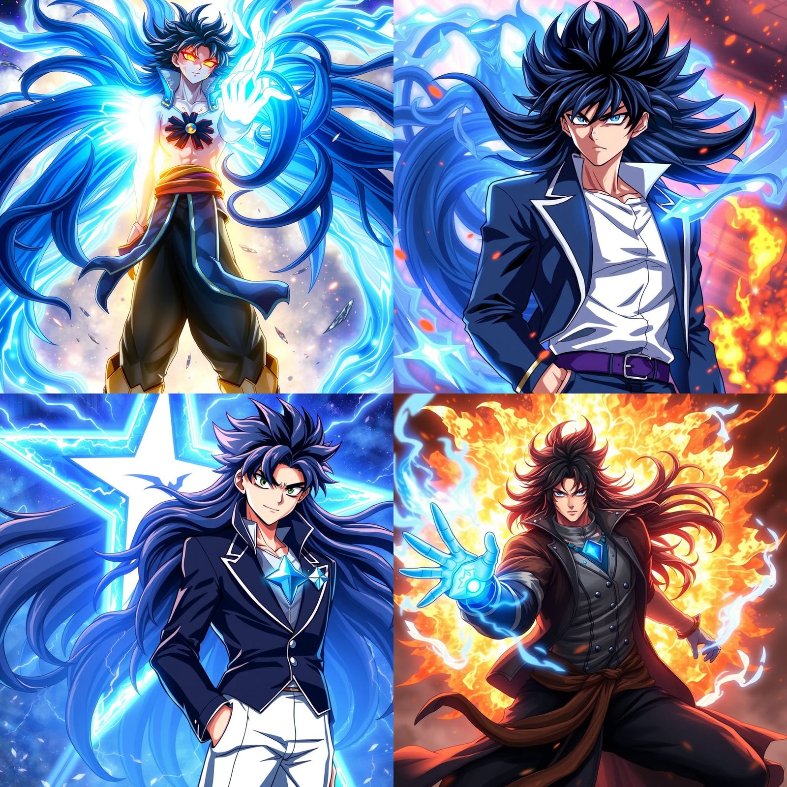 Anime Style Image of Jotaro Kujo and Star Platinum