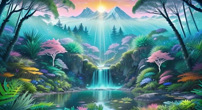 Biopunk Forest: Cyborg Goddesses in a Lush Paradise