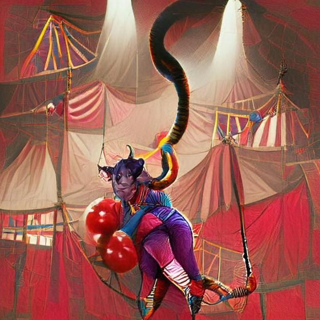 Tiefling Circus Performer in Fantasy Setting