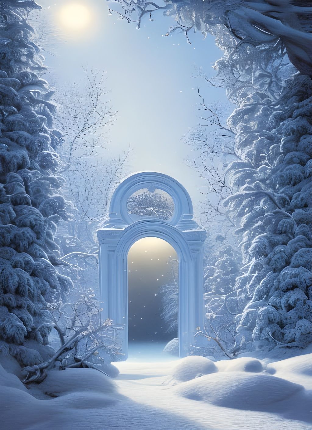 Winter Mirror Portal in Fantasy Concept Art Style