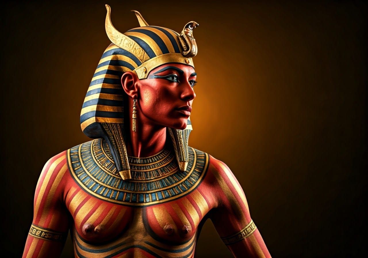 Ancient Egyptian Body Paint in Frazetta Style