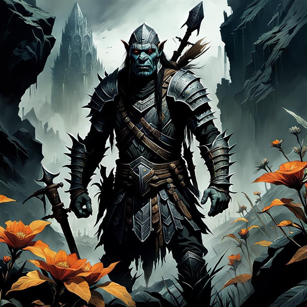 Botanical Uruk-Hai Illustration in Detailed Matte Painting