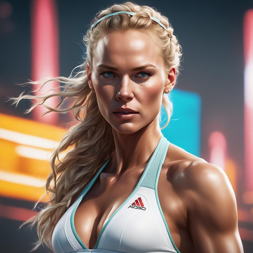 Caroline Wozniacki Portrait in White Bikini