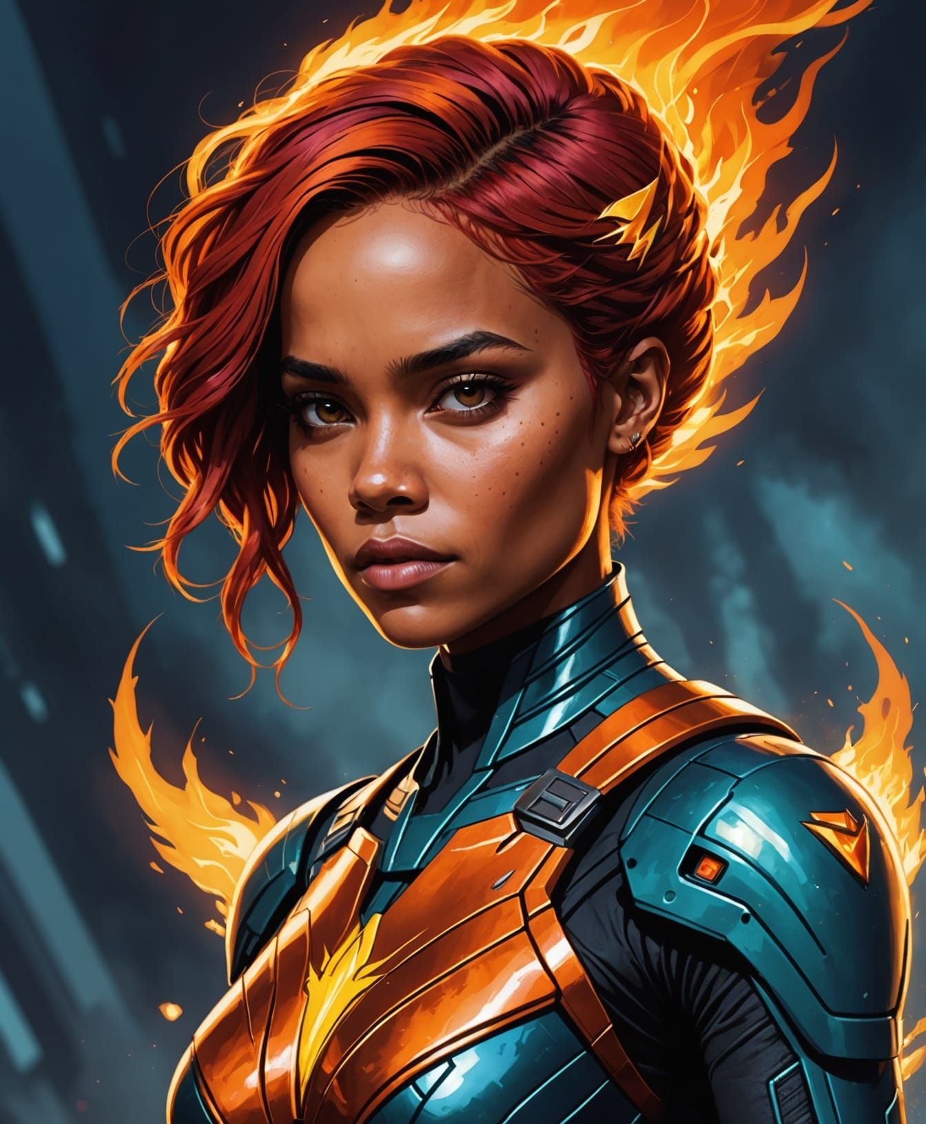 Starfire Inspired Alien Princess Portrait