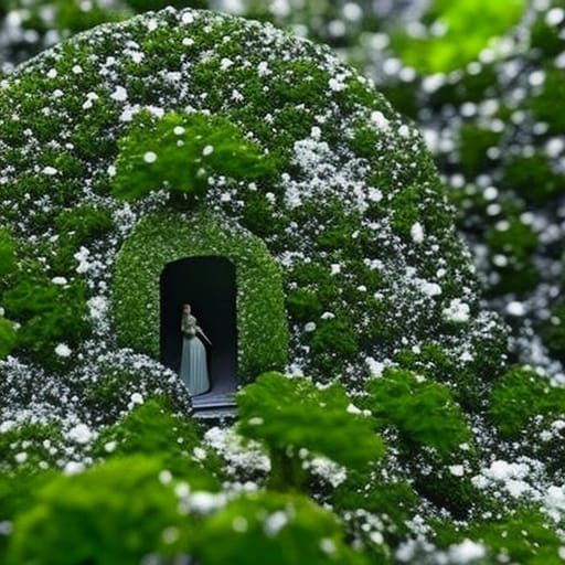 Miniature Garden Inside Crystal Ball: Surreal Photorealism