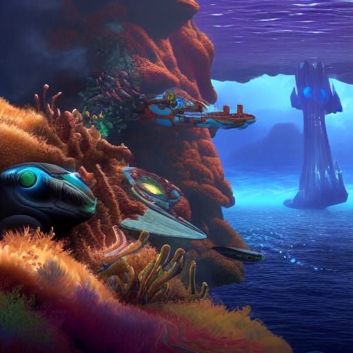 Epic Subnautica Digital Matte Painting
