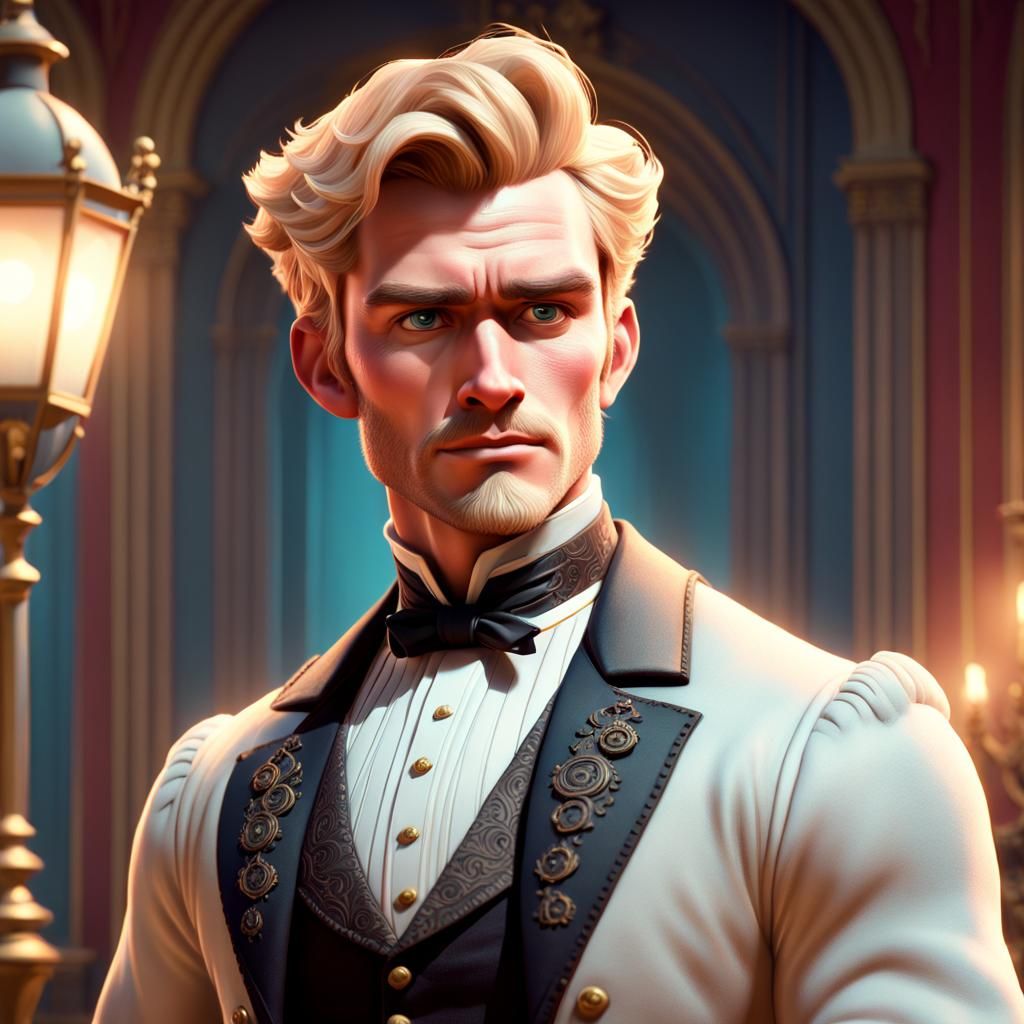Victorian Hunk in Vienna as Pixar 3D Art