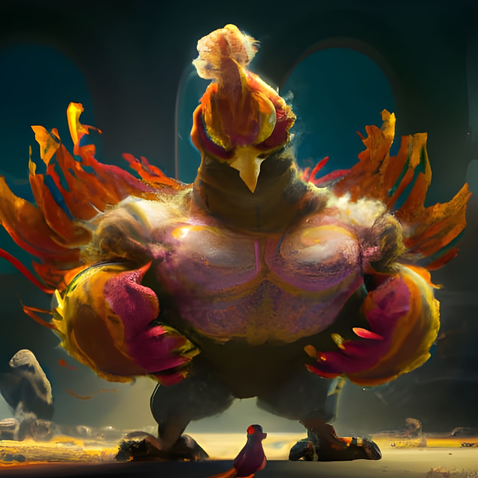 Chicken to Phoenix Transformation: Fantasy Concept Art