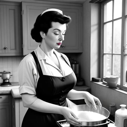 1950s Housewife in an Ideal Kitchen