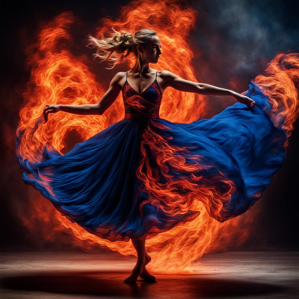 Fiery Dancer: A Hyperrealistic Vision of Motion