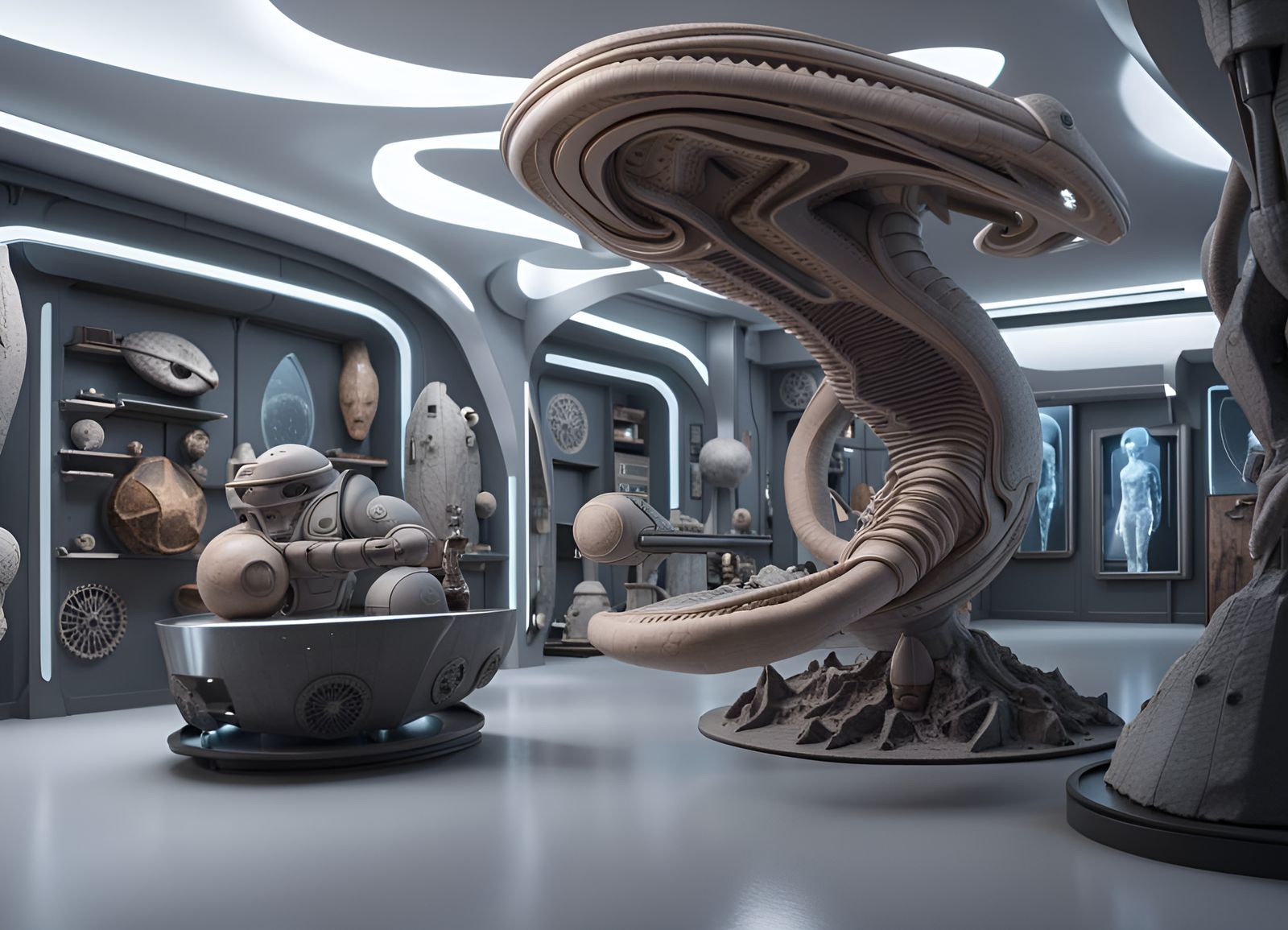 Alien Museum with Andromeda Artifacts in 3D