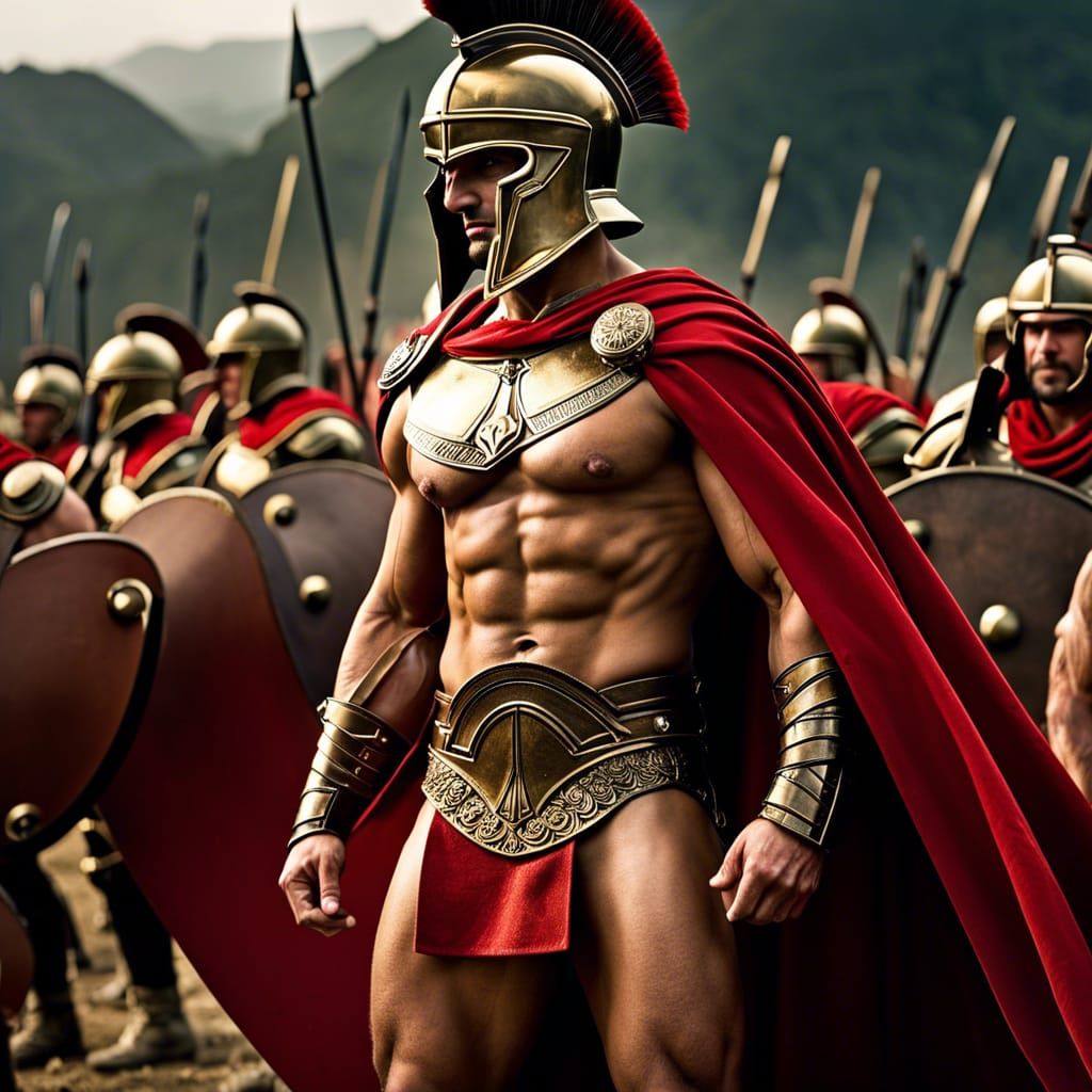 Spartan Soldiers at Thermopylae: Detailed Concept Art
