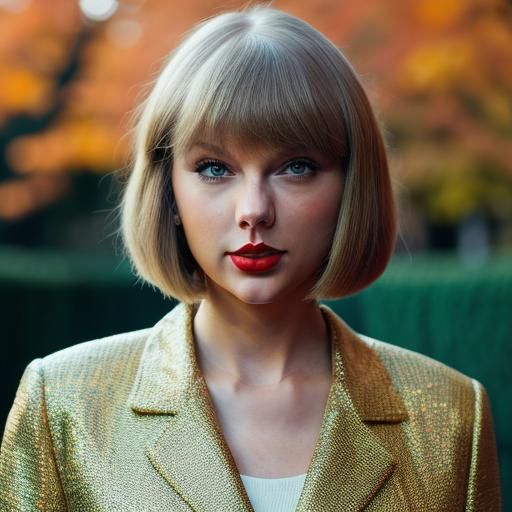 Taylor Swift with Autumn Bob: Professional Portrait