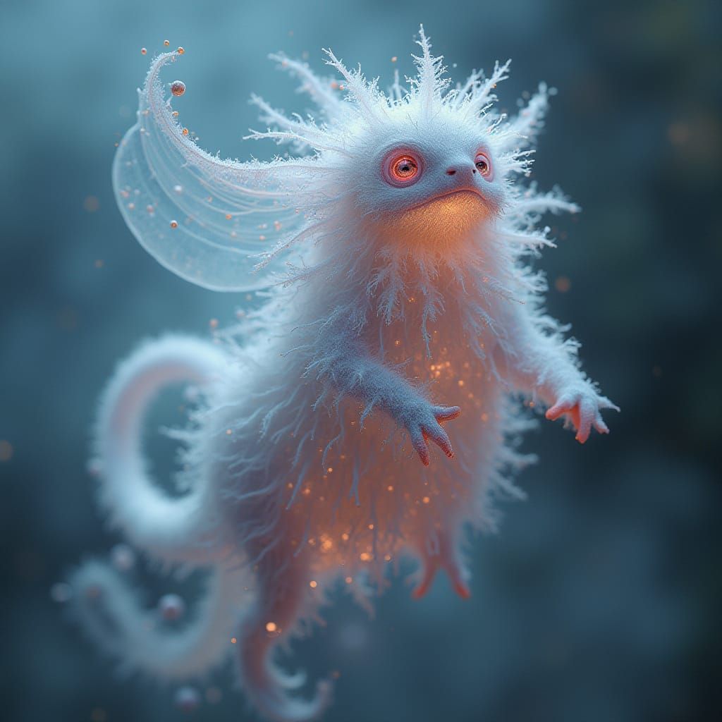 Ethereal Being in Shimmering Stardust Atmosphere