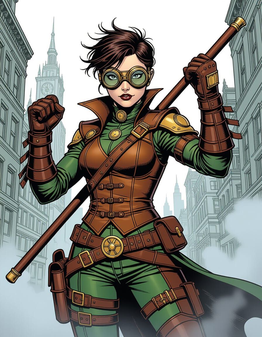 Steampunk Robin in Victorian Gotham City