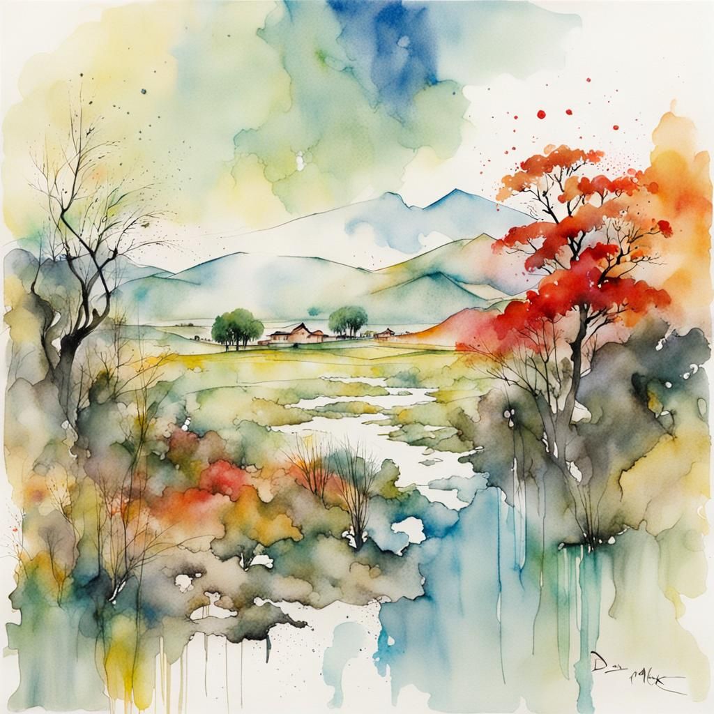 Abstract Landscape in Comic Book Style