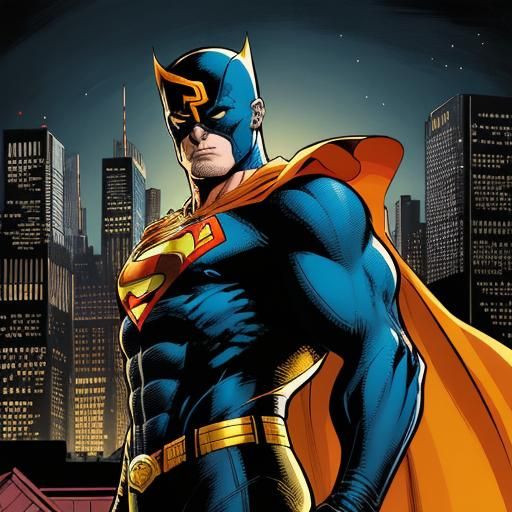 Dynamic Superhero in Comic Book Art Style