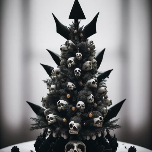 Gothic Skull Christmas Tree: Professional Photography